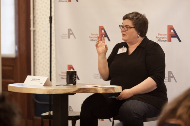 Lydia Frank speaking at Female Founders event 2019
